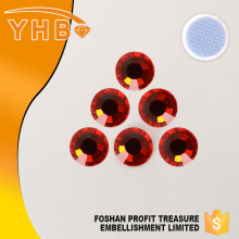 YHB China supplier good quality beautiful bright light siam glass strass hotfix