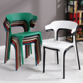 Backrest hollow out stacking plastic chair