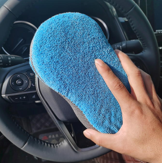 Wholesale Soft Microfiber Car Brush Cleaning Wax Sponge5