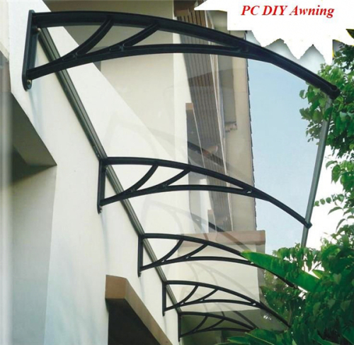 outdoor polycarbonate awning canopies with bracke and roof sheet