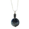 Natural Gemstone Agate Necklace with Silver Chain