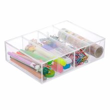Acrylic Desktop Drawers Stacking Organizer with 4 Sliding Drawers