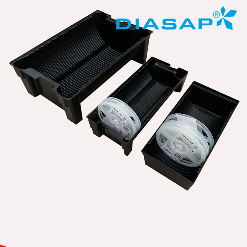 Conductive Bin Antistatic Storage Black Plastic Box for PCB Boards