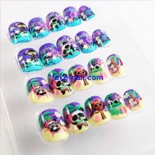 Colorful Artificial Fingers Fake Nails French Style With Magic Color Changing
