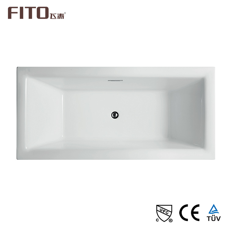 Hot Selling White Soaking Square Freestanding Acrylic Bathroom Bathtub