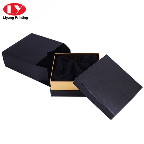 Square Gift Black Belt Box With Sleeve