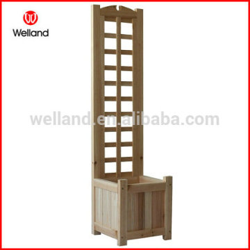 Outdoor Backyard Planter Boxes Natural Wood with Trellis