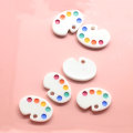 Groothandel Pretty 100 stks / zak Kleurrijke Witte Kunstenaar Draw Board Plat Hars Cabochons voor Slime Maken Accessoires