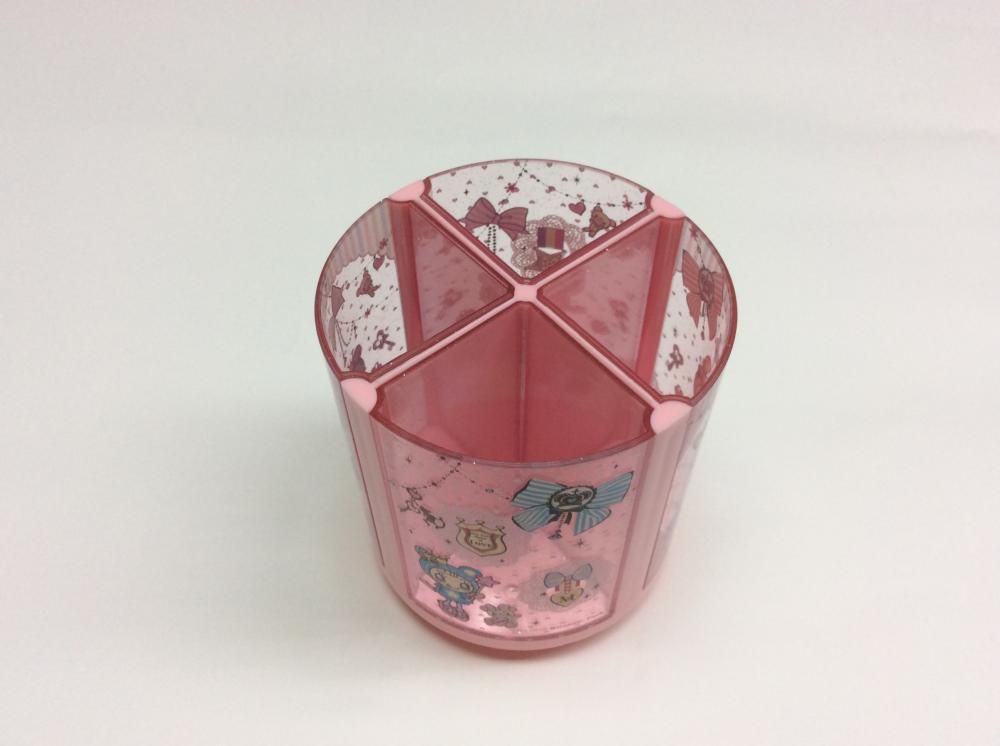 Plastic four compartments pen holder