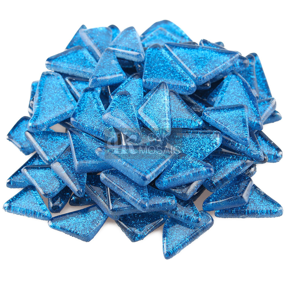 Blue Irregular Glitter Mosaic Tile for Art and Craft