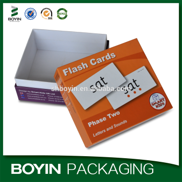 Hot sale ecofriendly paper flashing cards box, playing cards box, learning cards box