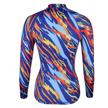 Rash guard da surf con zip frontale da donna Seaskin