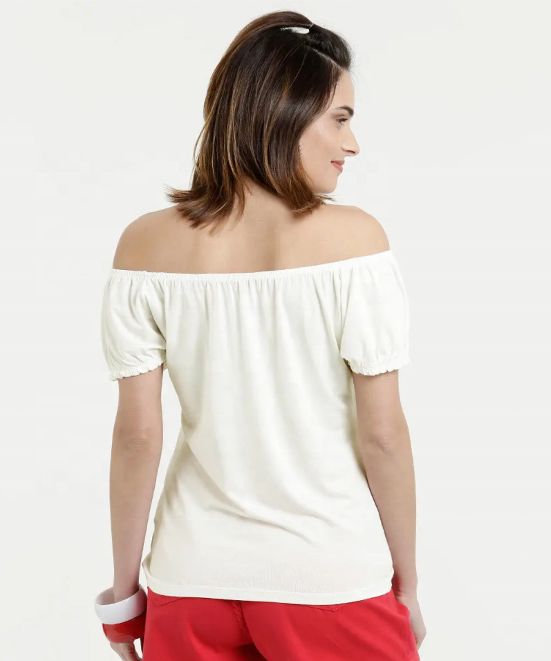 Damen Chiffon Off Shoulder Bluse im Sommer