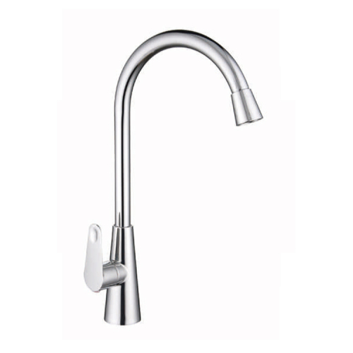 Deck mounted rotatable polished SS kitchen sink taps