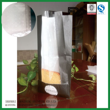 micro perforated bread bag/printed bread paper bag/bread bag with window