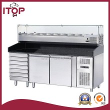 air-cooled refrigerated pizza counters with displayer
