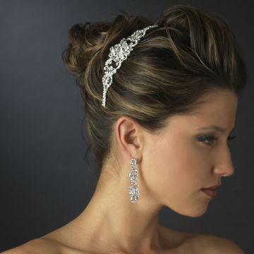 Silver Plated Crystal Bridal Headband Rhinestone Wedding Headpiece