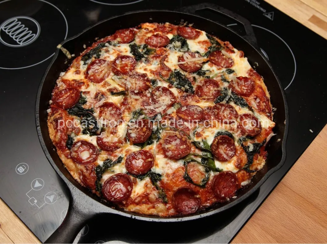 14'' Nonstick Preseasoned Cast Iron Pizza Pan