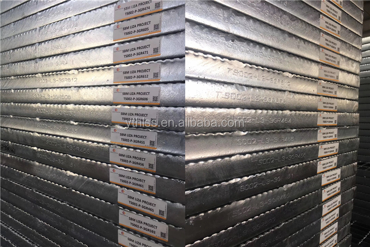 Galvanized metal serrated steel gratings standard weight kg m2