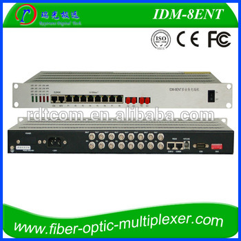 8 ports phone over 8 Ethernet fiber optic adapter equipment