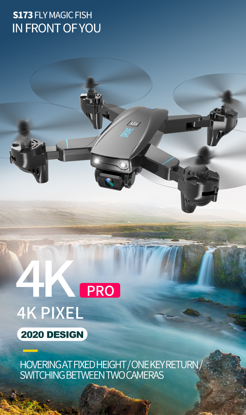 2020 new item CSJ S173 2.4G Wifi FPV Foldable Professional quadcopter drone 12mins flight With Camera Height Hold Mode