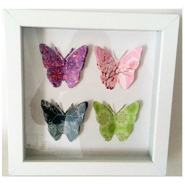 Customized 3D Colorful Butterfly Mirror-Framed Wall Art Canvas