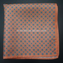 100% silk fabric printed pocket squares for men