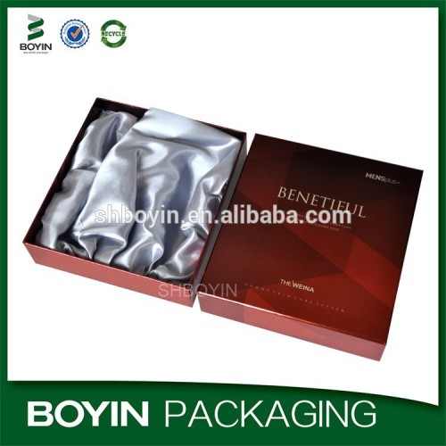 Red color printing on silver cardstock custom moisturizer cream cosmetic box wholesale