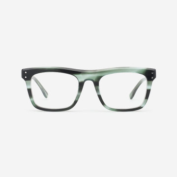 Square Bevel edging Acetate Men's Optical Frames