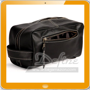 Travel accessory men leather toiletry bag