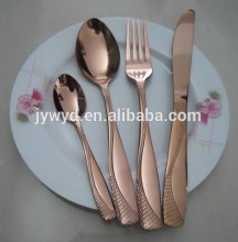 Rose gold flatware set ,2015 new design gold plated flatware