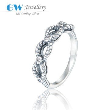 925 Sterling Silver Wrap Women Vintage Woven Engagement Rings