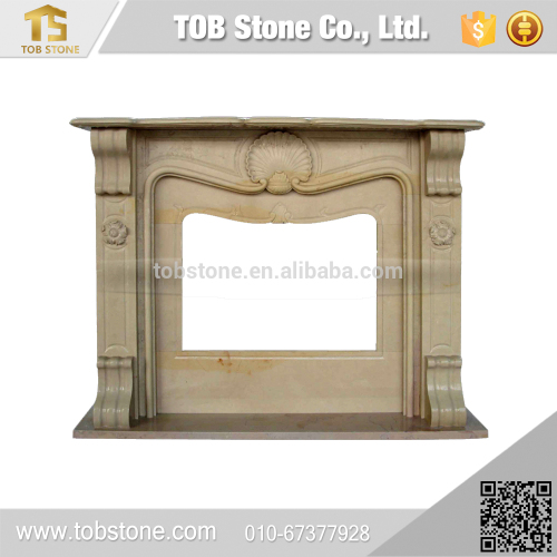 Hand carved hot sell marble fireplace mantel design