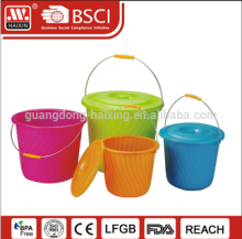 wholesale cheap backet/ eco-friendly stocked OEM plastic water buckets with lid