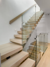 Indoor Wooden Wooden Boxes Hanging Stairs Floating Stairs