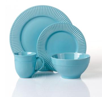 16pcs solid color emboss ceramic dinnerware sets