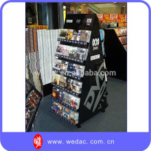 Two side six tier wood and metal books display stand