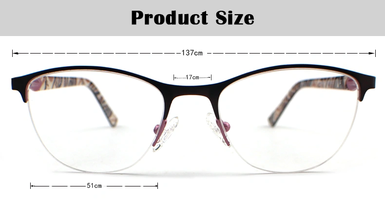 17027 Fashion Wholesale Custom Metal Eyewear Glasses Optical Eyeglasses Frames