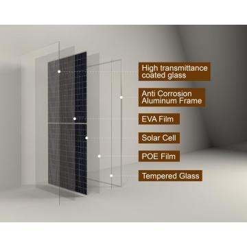 Doppelglas Bifacial 144cells Solarpanel 455W