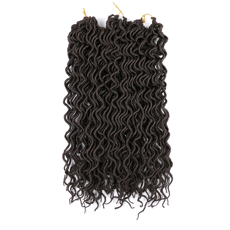 Soft Wavy Dreadlocks Deep Wave Curly Faux Locs Crochet Wavy Goddess Loc with Pointed and Tight Ends
