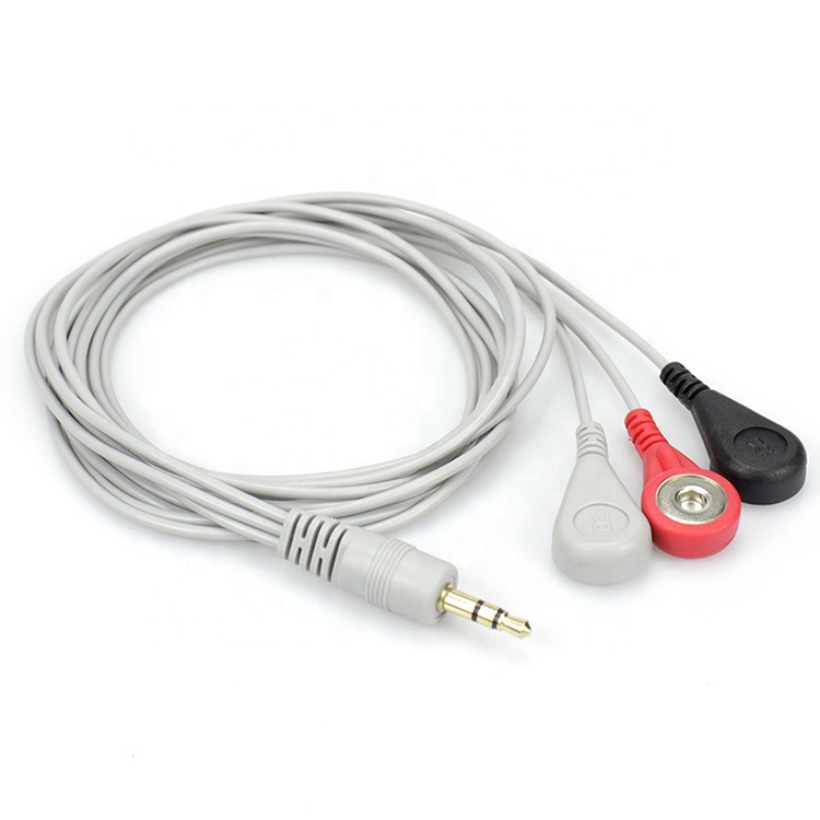 China Factory Custom Tens Snap Electrode Medical Wire Snap -knapp Lead 10 6 3 Lead ECG Cable för EMS -enheter