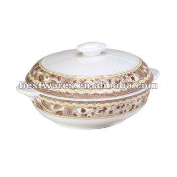 Round with handle Melamine bowl with Cover