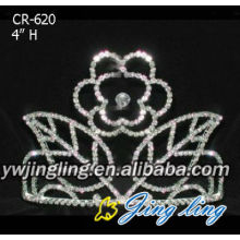 4 pulgadas personalizados Rhinestone flor coronas