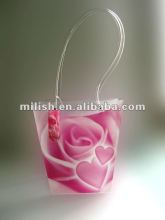 Plastic bag flower vase / Promotion Handle Bag