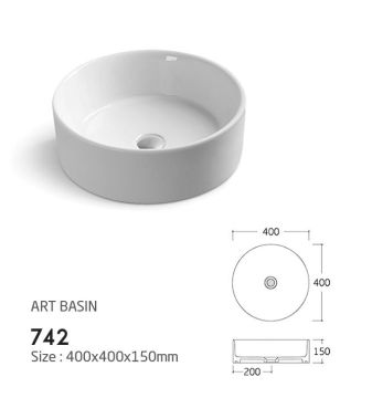 Two Tone White and Ivory Irregular Basin Sink PZ-6004
