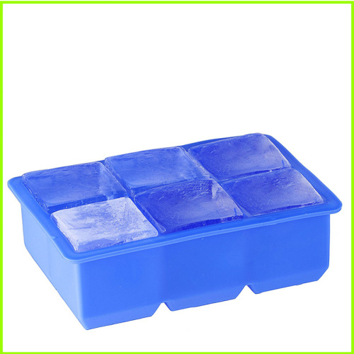 Grosir 6-rongga Fleksibel Silicone Ice Cube Tray