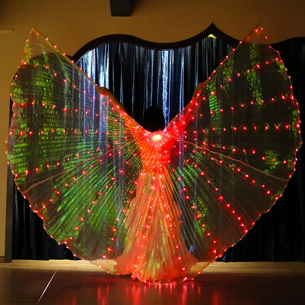 Light up LED Isis Wings Belly Dance Carnival Rave Costumes Outfitsfor Women Adults for Christmas Halloween Party