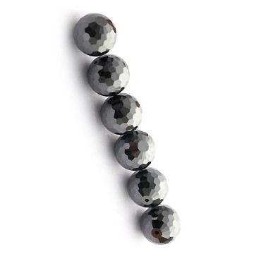 Hematite Round Beads Faceted Cutting