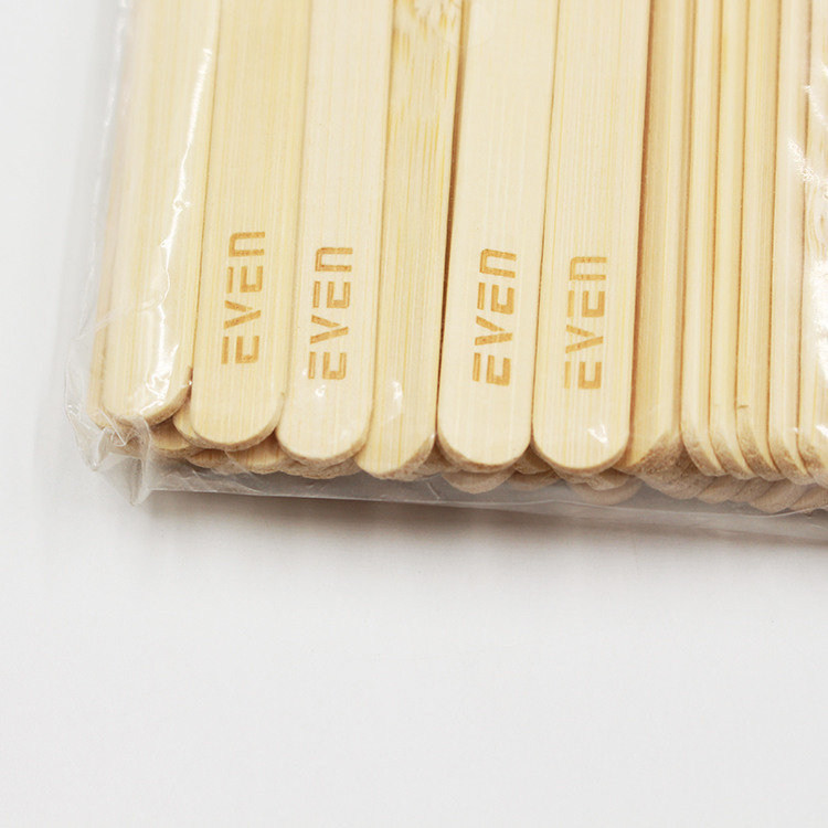 Environmental Protection Logo Stamp Engraved Bamboo Disposable Ice Cream Stick Wood