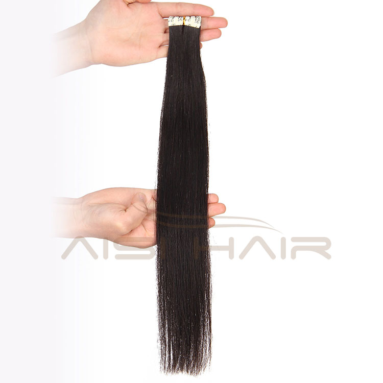 Aisi Hair Brazilian  Tape Hair Extension , Silky Straight Human Tape Hair Extension Double Drawn